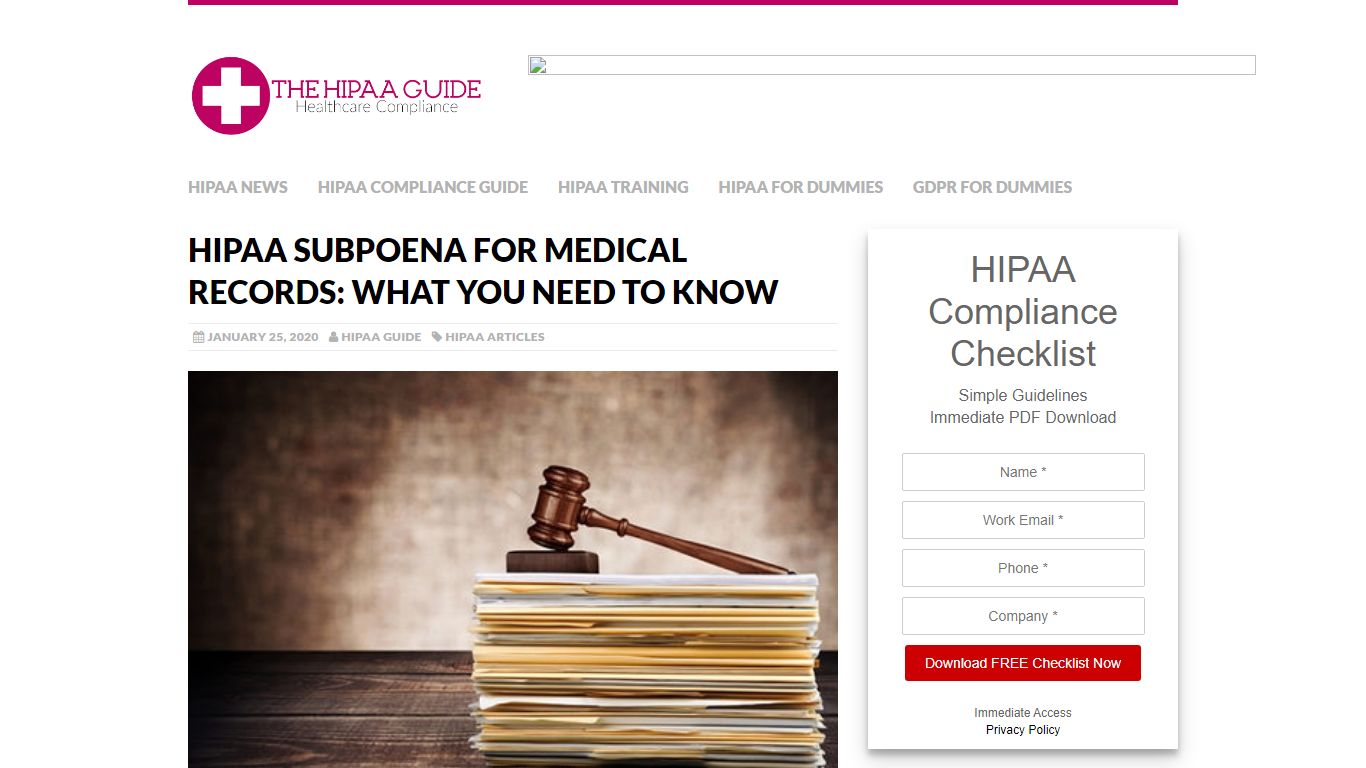 HIPAA Subpoena for Medical Records: What You Need to Know