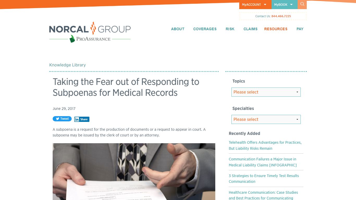 Taking the Fear out of Responding to Subpoenas for Medical Records